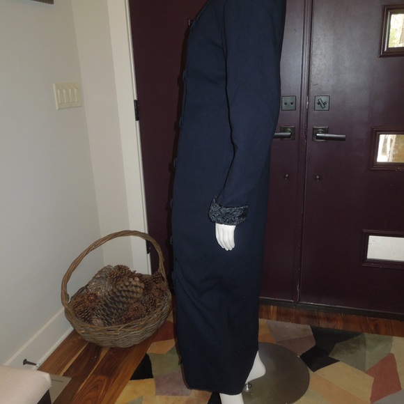 MADRI COLLECTION NAVY BLUE WOOL DRESS COAT SZ 10 - Picture 2 of 6